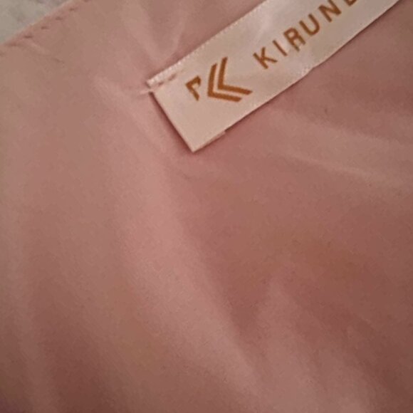 Kabundo Pink Babydoll Chenille Puff Dress ~ Short Sleeve & V-neck Size M - Picture 2 of 6